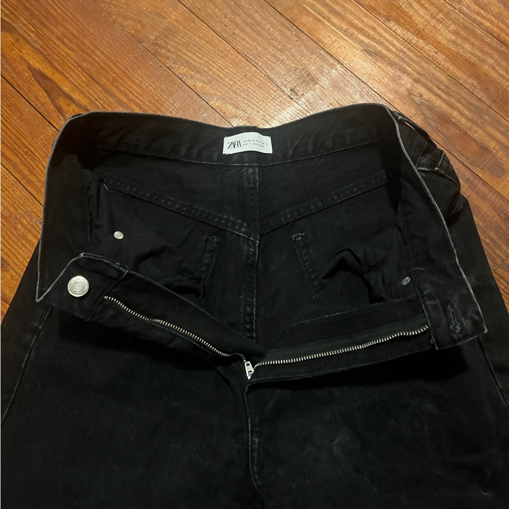Zara Women's Black Straight/wide leg jeans - Picture 6 of 9
